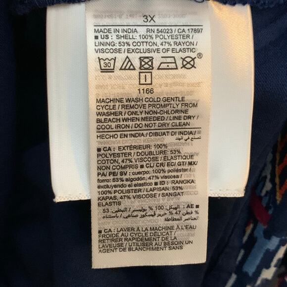 Old Navy Top NWT Women's 3x Blouson Sleeveless Colorful Fairy Navy Pop of Pink - Picture 4 of 7